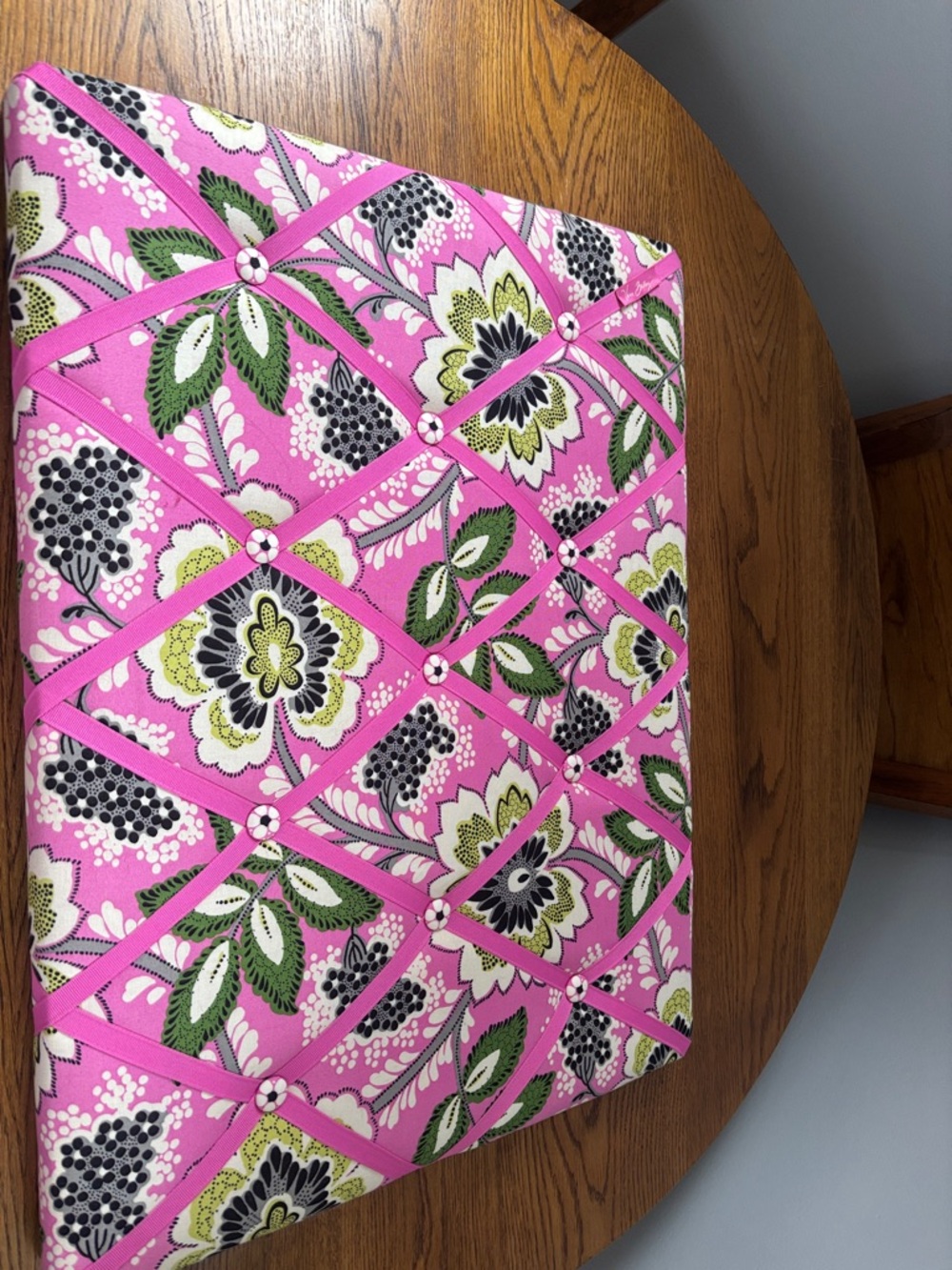 Vera Bradley Pink Floral Ribbon Memory Board